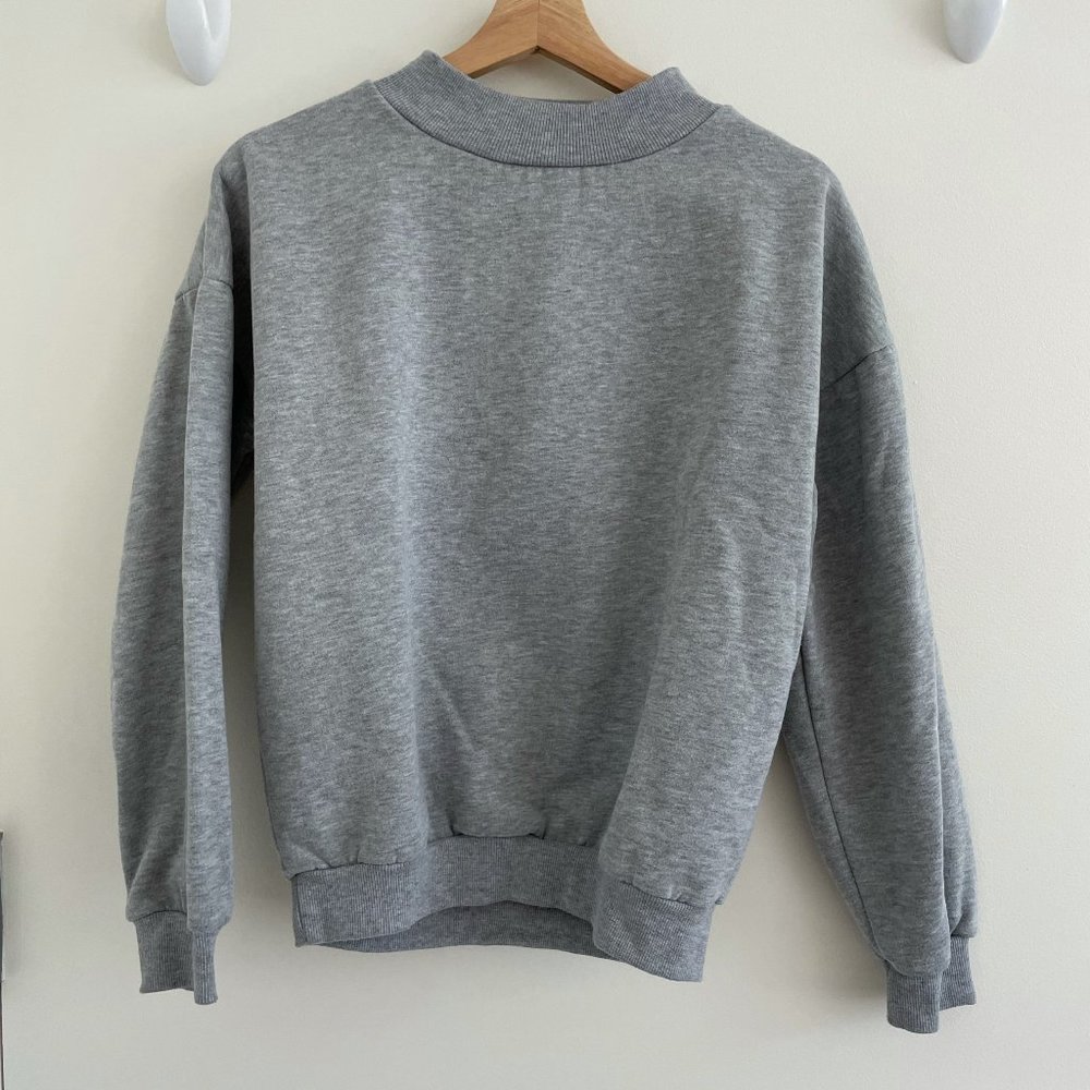 Gray Turtle Neck Oversized Sweatshirt - image 1